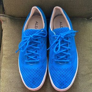 Aldo Black and Blue Mesh Sneakers